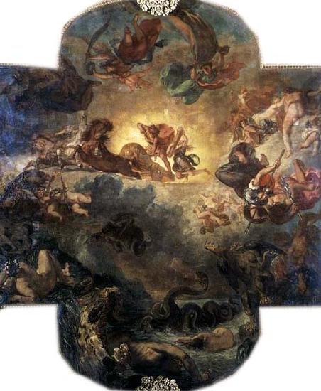 Eugene Delacroix Apollo Slays Python oil painting image